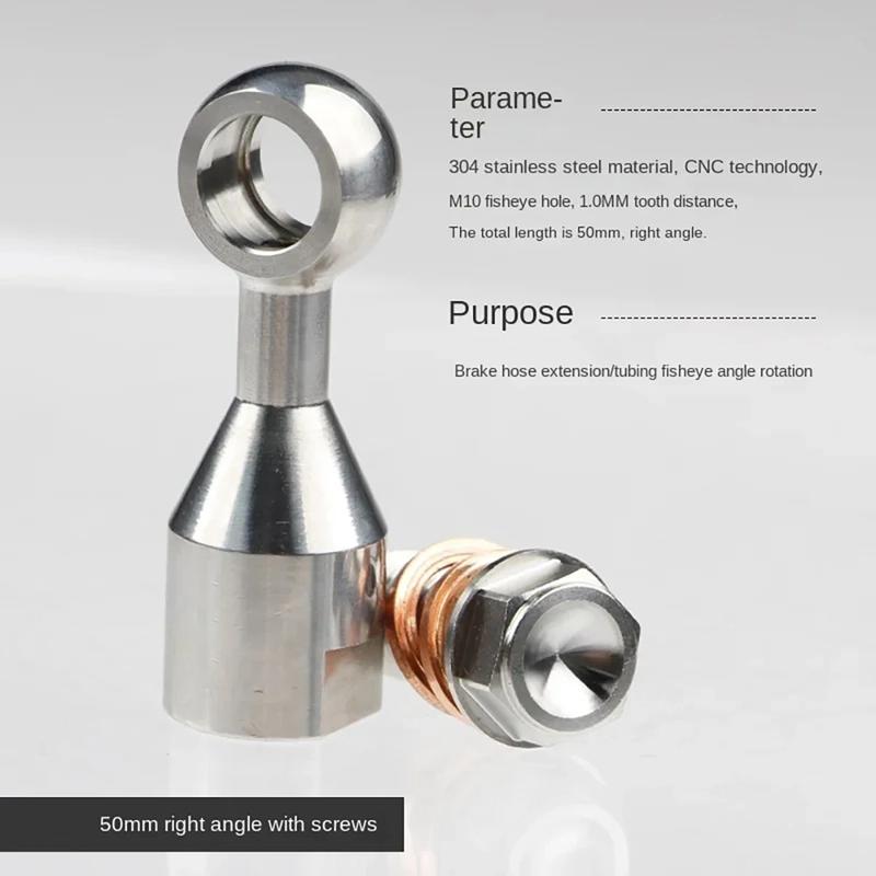 CNC 304 Stainless Steel Motorcycle Brake Fluid Hose Extension Bracket Tubing Universal M10 Brake Hose For RCS Spare Accessories