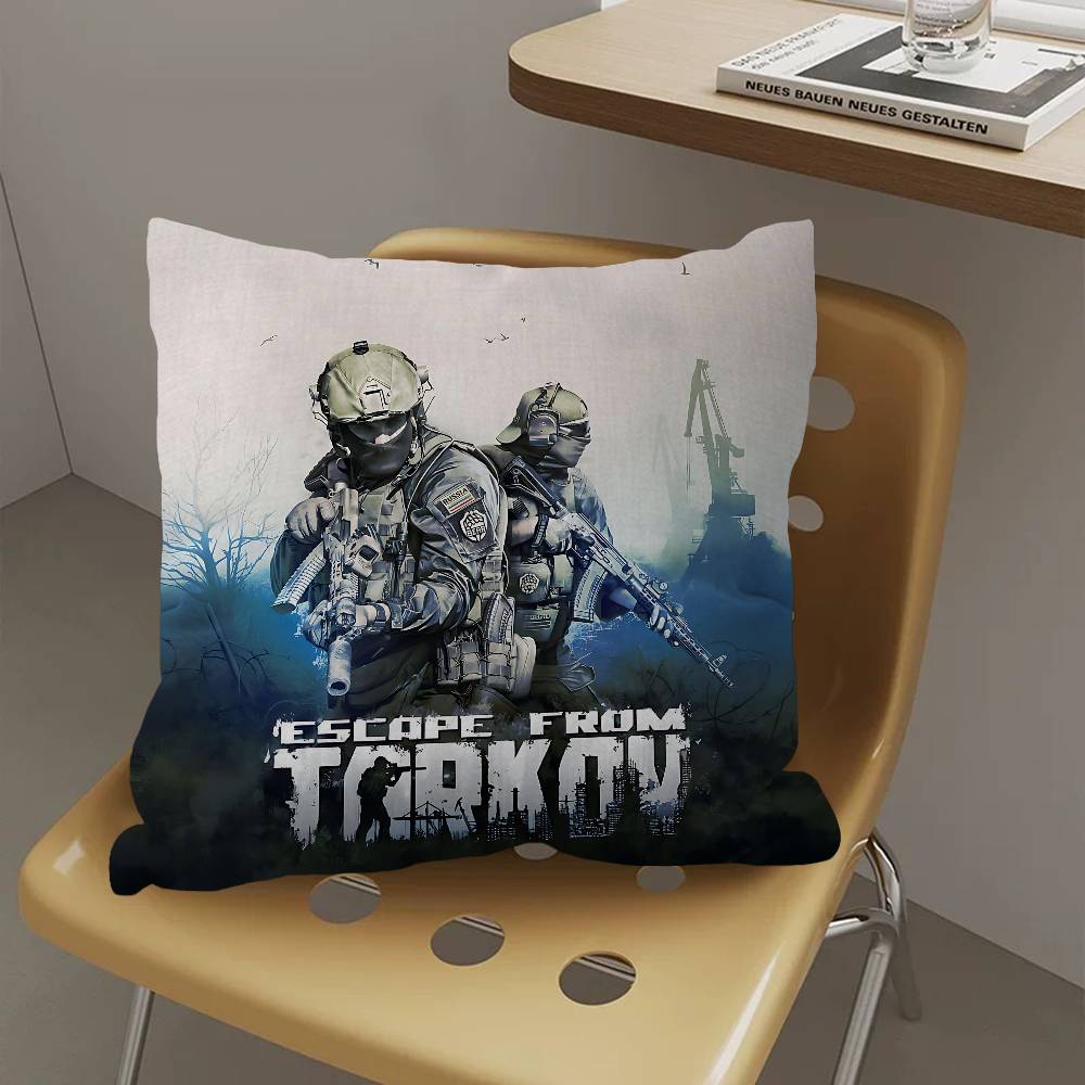 Подушка с принтом Escape from Tarkov Подарок Декор для дома и офиса Спальня Диван Автомобильная подушка Чехол 45x45
