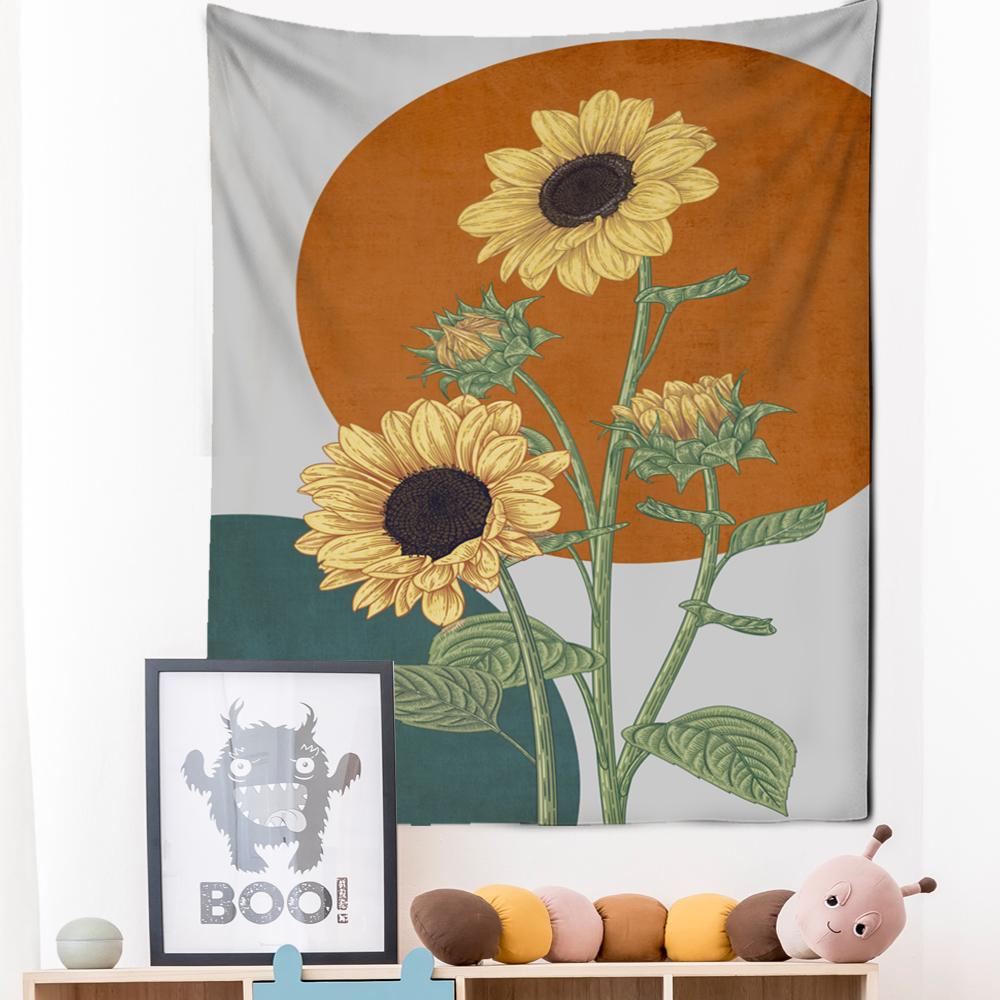 Картина маслом гобелен настенный цветок богемный стиль Ins искусство хиппи тапиз современная девушка общежитие домашний декор