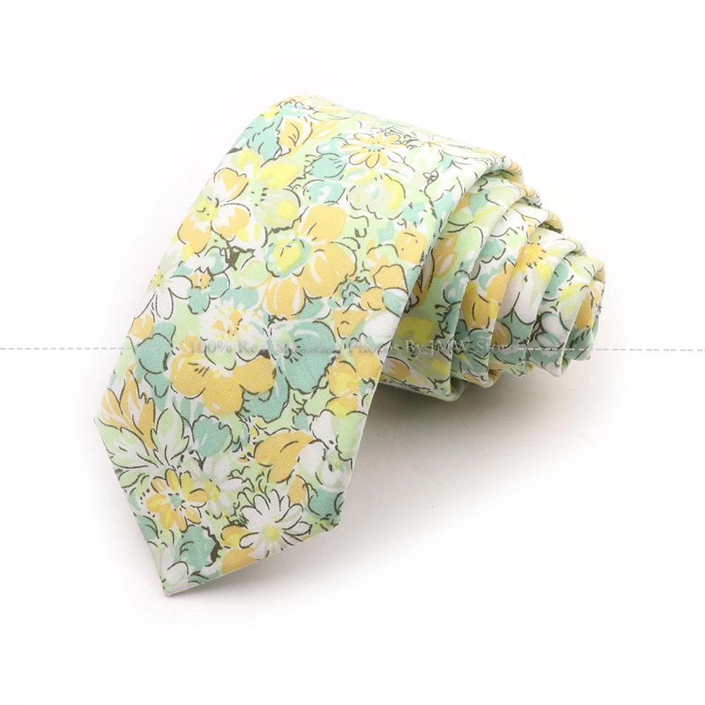 Новый шик, галстук с цветочным принтом, галстук из 100% хлопка, для мужчин, светлый цвет, повседневный узкий галстук, свадебная вечеринка