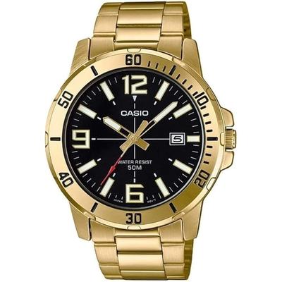 Casio Дешевые Casio Аналоговые часы MTP-VD01G-1B Черный ремешок из нержавеющей стали Водонепроницаемые