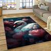 Love Swan Cartoon Cygnus Girl Gift Carpet Rug for Home Living Room Bedroom Sofa Doormat Decor,Kids Area Rug Non-slip Floor Mat