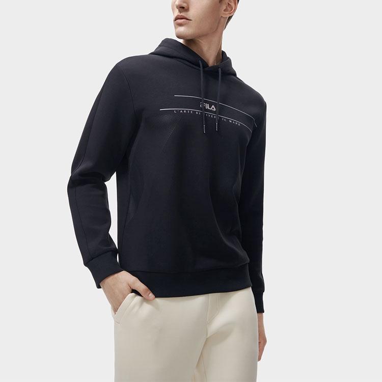 FILA Sweatshirts Men's Black Hooded Moderate Regular F11M317201F-BK