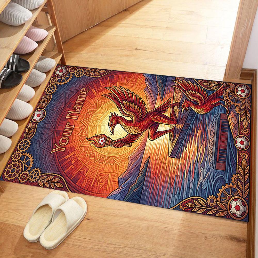 Liverpool Team Customize Your Name Floor Rug Office Rug Perfect For Living Rooms Hallway Game Room Balcony Antislip Rug Anime Office Decor