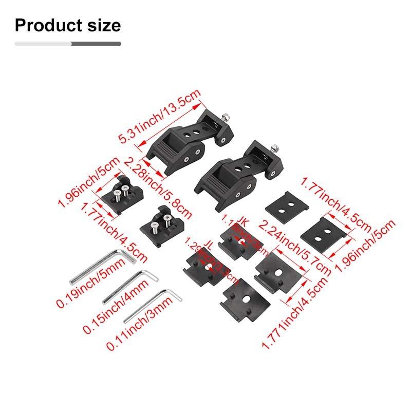 Engine Hood Latches Locking Hood Catch Kit Aluminum Alloy Hood Locks Compatible with Jeep Wrangler JK JL JT