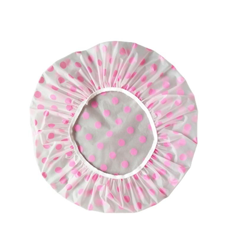 Thickening Oil-proof Shower Cap Reusable Blue/yellow/pink Polka Dot Spa Cap