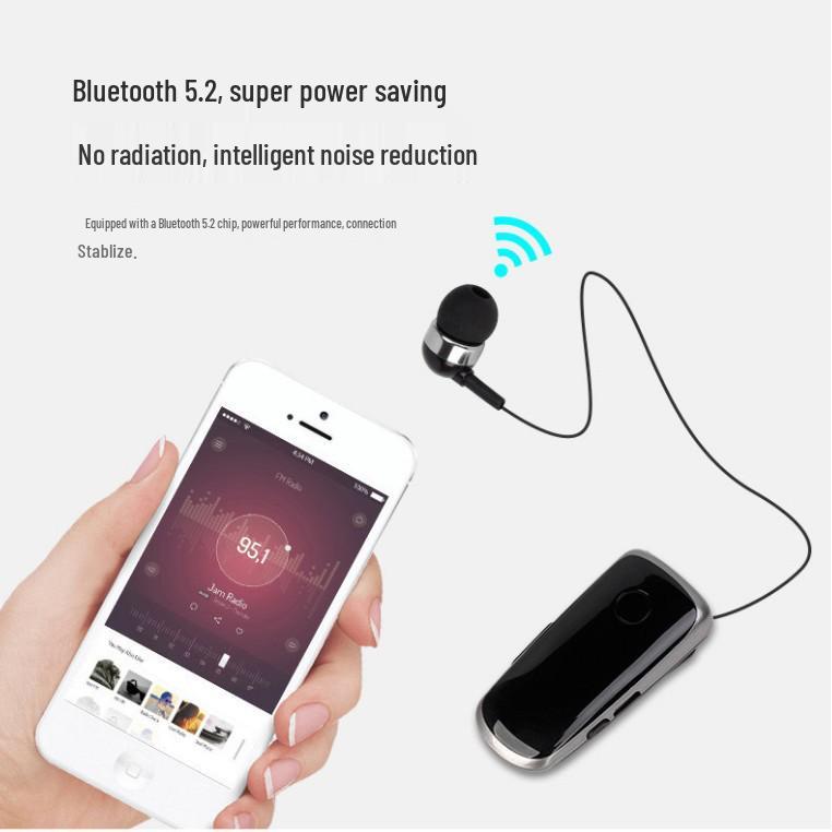 Выдвижные Bluetooth-наушники K39 с клипсой и вибросигналом