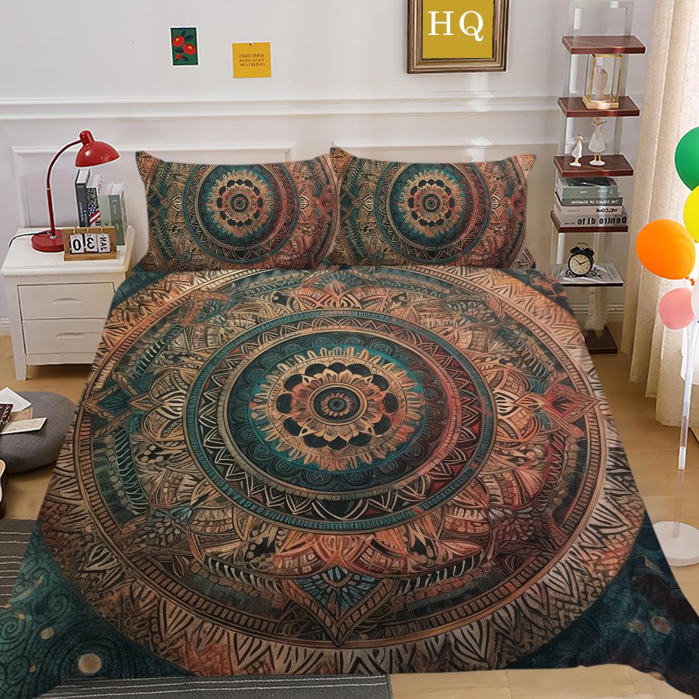 Роскошный комплект пододеяльников, домашняя постельная одежда, покрывало с принтом мандалы, высокое качество, пододеяльник, один размер, декор для спальни