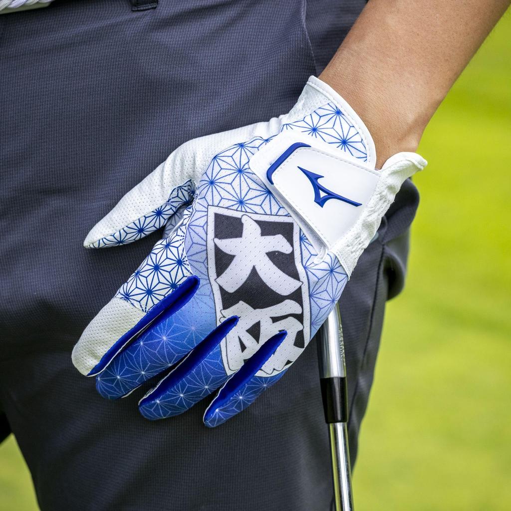 Mizuno Перчатка для гольфа Cool Grip Коллекция HAPPI Левая рука Синий 26 см 5MGML602 Мужская