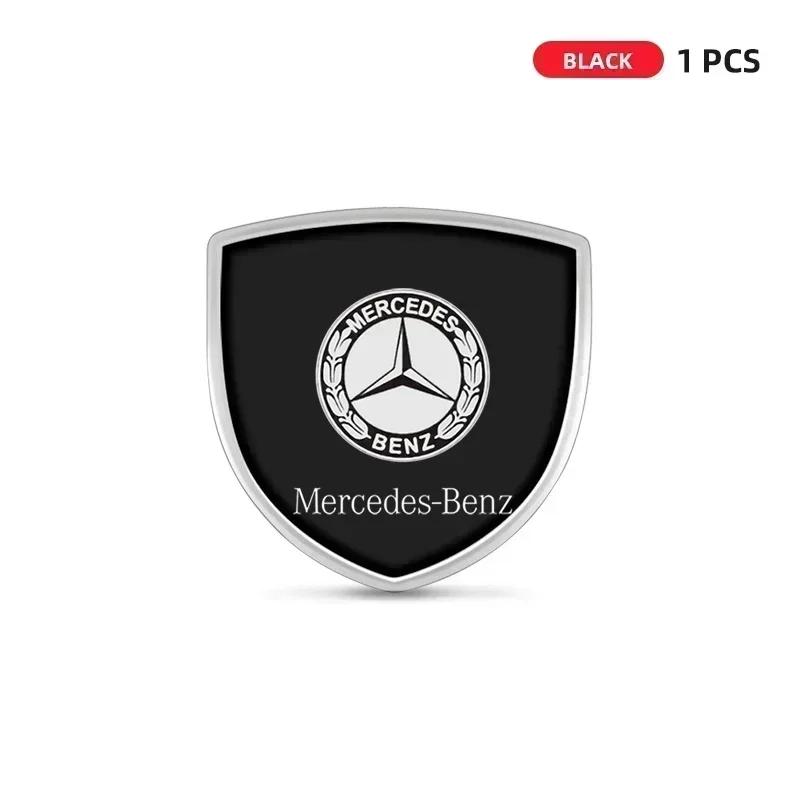 XUY2 1/2pcs 3D Metal Shield Emblem Car Window Body Side Badge Stickers For Mercedes Benz AMG A B C E S class GLA GLC CLA GLK GLE