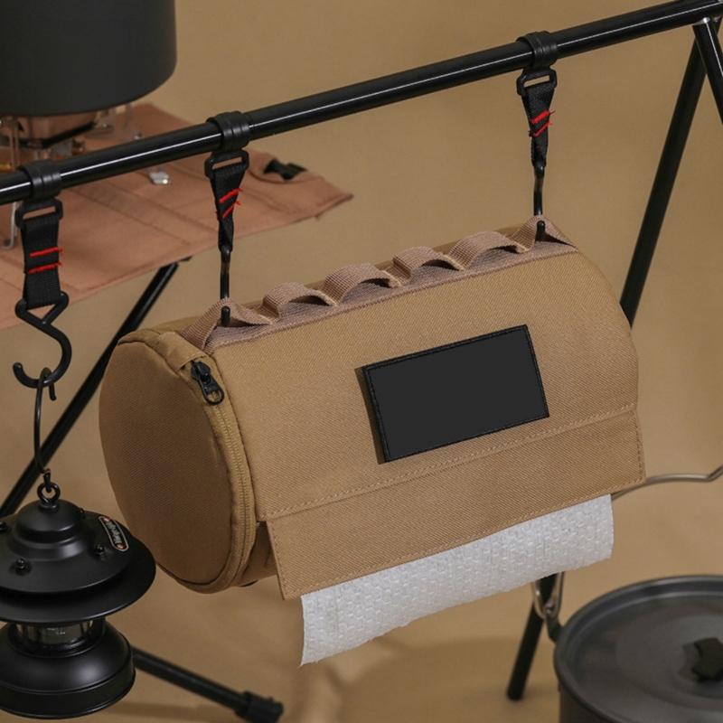 Чехлы для туалетной бумаги Сумка для хранения бумаги Водонепроницаемые Холщовая текстура и Многоцелевые D-образные кольца Крепления Подходят для кемпинга
