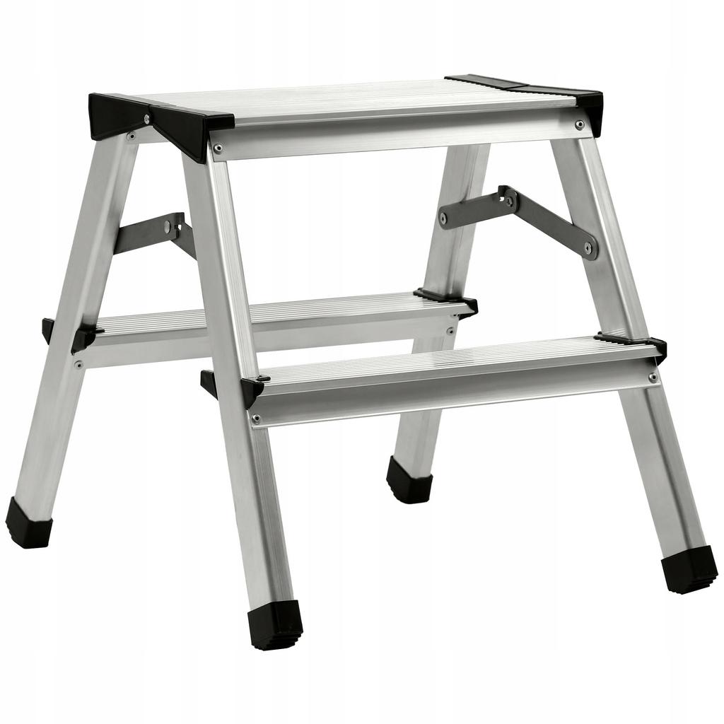 KADAX Алюминиевая складная лестница для дома с 2-3 ступеньками и платформой 125 кг. Польский продукт