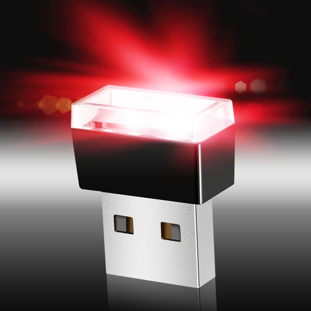 1 шт. автомобильный мини-USB светодиодный атмосферный светильник для салона автомобиля неоновая декоративная лампа аварийное освещение универсальный ПК портативный Plug and Play
