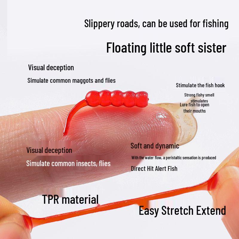 Динамичная мягкая приманка-опарыш, плавающая: Вкус белой кукурузы, Запах красного червя