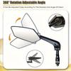 New Mirror Seat Heightened Bike Mirrors 360 Degree Rotation Motorcycle Mirrors Modified Large Field of View Reflector