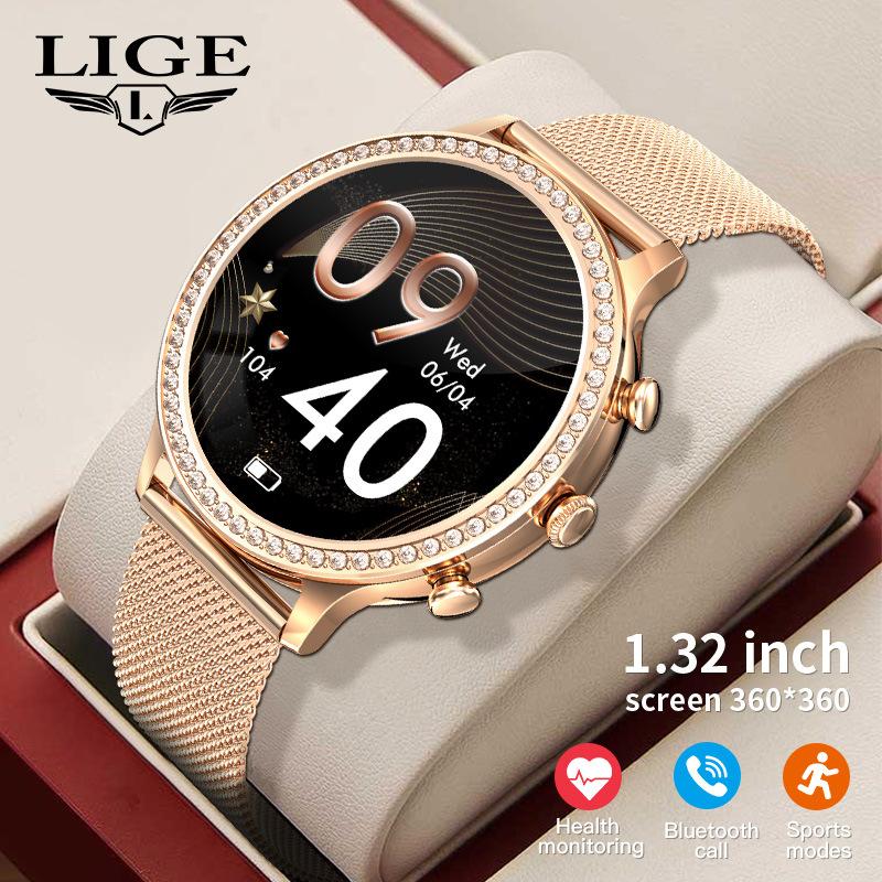 I70 Smart Watch for Women, Fashion Fitness Tracker with Bluetooth Call & Music, Heart Rate Blood Pressure Monitor, Step Counter
