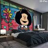 Mafalda Wall tapestry, aesthetic printed fabric blanket, suitable for bedroom, living room, and home decor.