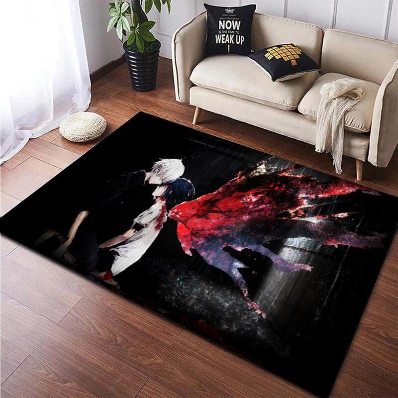 Hot Anime Tokyo Ghoul 3D Printed Carpet for Living Room Non-Slip Area Rug Bedroom Bedside Modern Home Decoration Floor Yoga Mat