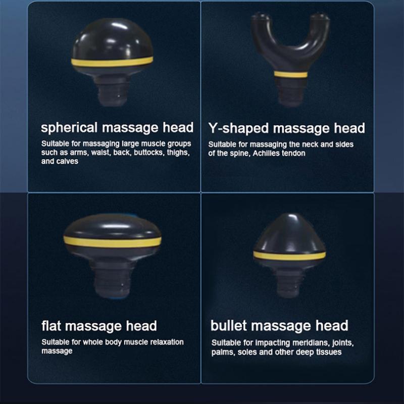 Профессиональный многофункциональный фасциальный пистолет с несколькими массажными головками, расслабление мышц, высокочастотный вибрационный массажер