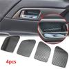 New 4 X Carbon Fiber Look Inner Door Handle Bowl Frame Cover For Honda Accord 13-17