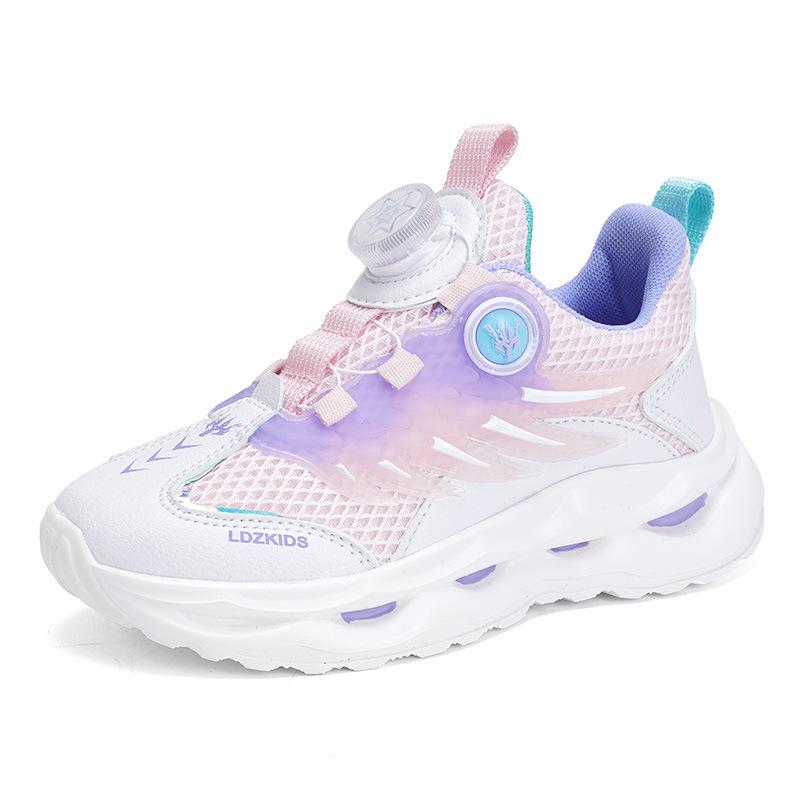 Обувь для девочек, версия с девственной пуговичной поверхностью, корейская спортивная версия для девочек, обувь среднего и большого размера, дышащие кроссовки с крыльями из подкладки