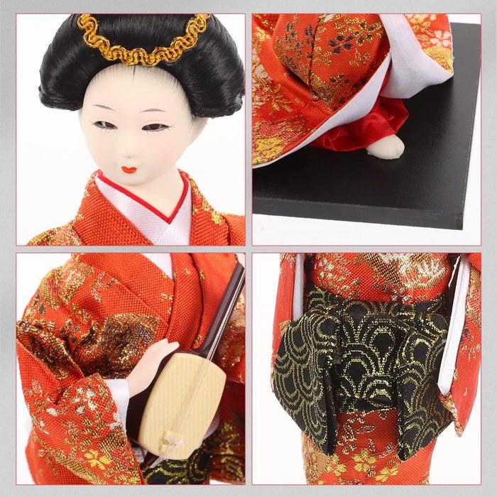 TOYMYTOY 12.60-inch Traditional Geisha Doll Kimono Decoration, Stable Base Home/Office, Souvenir/Gift, Bright Colors, Summer