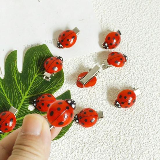 10 шт. Женские заколки для волос Нескользящие зубцы Декор божья коровка Шпильки Челки Пучки Косы Многоцелевая укладка