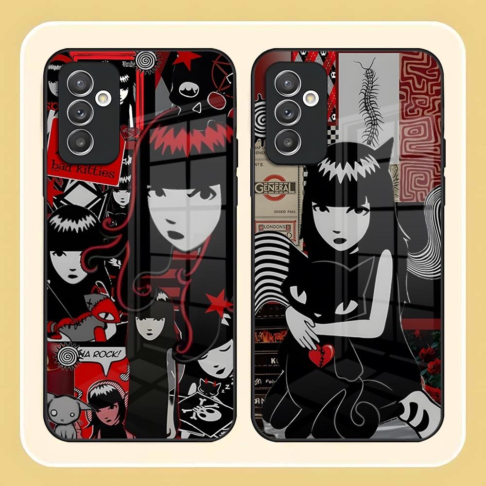 Чехол для телефона E-Emily The Strange для Samsung S24 Ultra S23 S22 S20 Fe S21 Plus Galaxy A54 A34 A24 A53 M54 Note 20 Задняя крышка