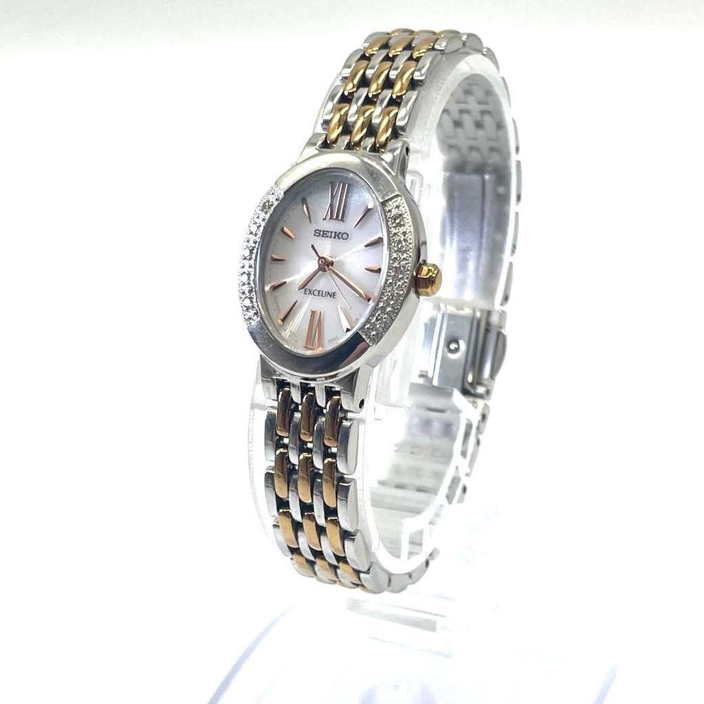 [USED] Seiko Exceline Watch V117-0AV0 with 10 Diamonds