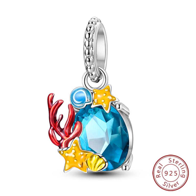 100% Медь Бабочка Фея Мечта Океан Ракушка Жемчужина Русалка Морская Черепаха Подсолнух Шармы Бусины Подходят для Браслетов Qikaola