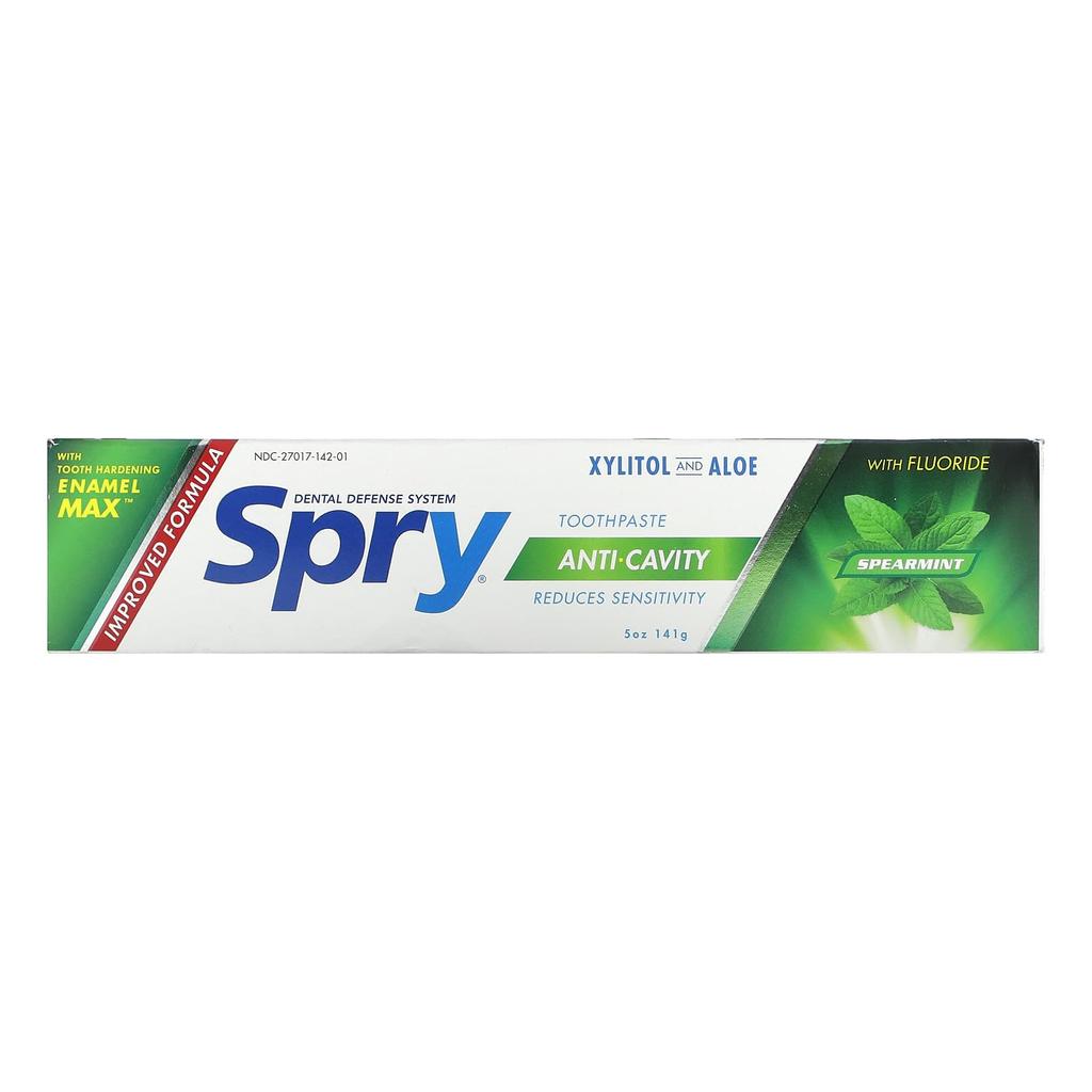 Xlear Зубная паста Spry, фторидная профилактика кариеса, мята, 5 унций (141 г)