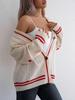 Женский вязаный кардиган Off-White с рукавами летучая мышь - Элегантный свитер с длинным рукавом для осени/зимы