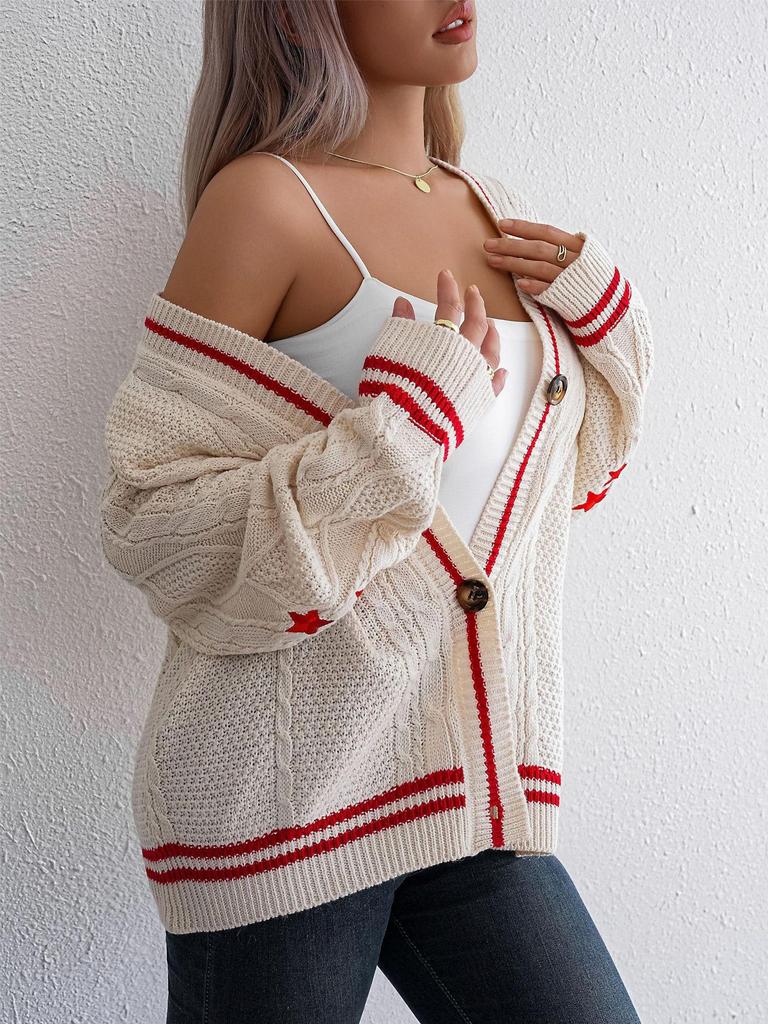Женский вязаный кардиган Off-White с рукавами летучая мышь - Элегантный свитер с длинным рукавом для осени/зимы