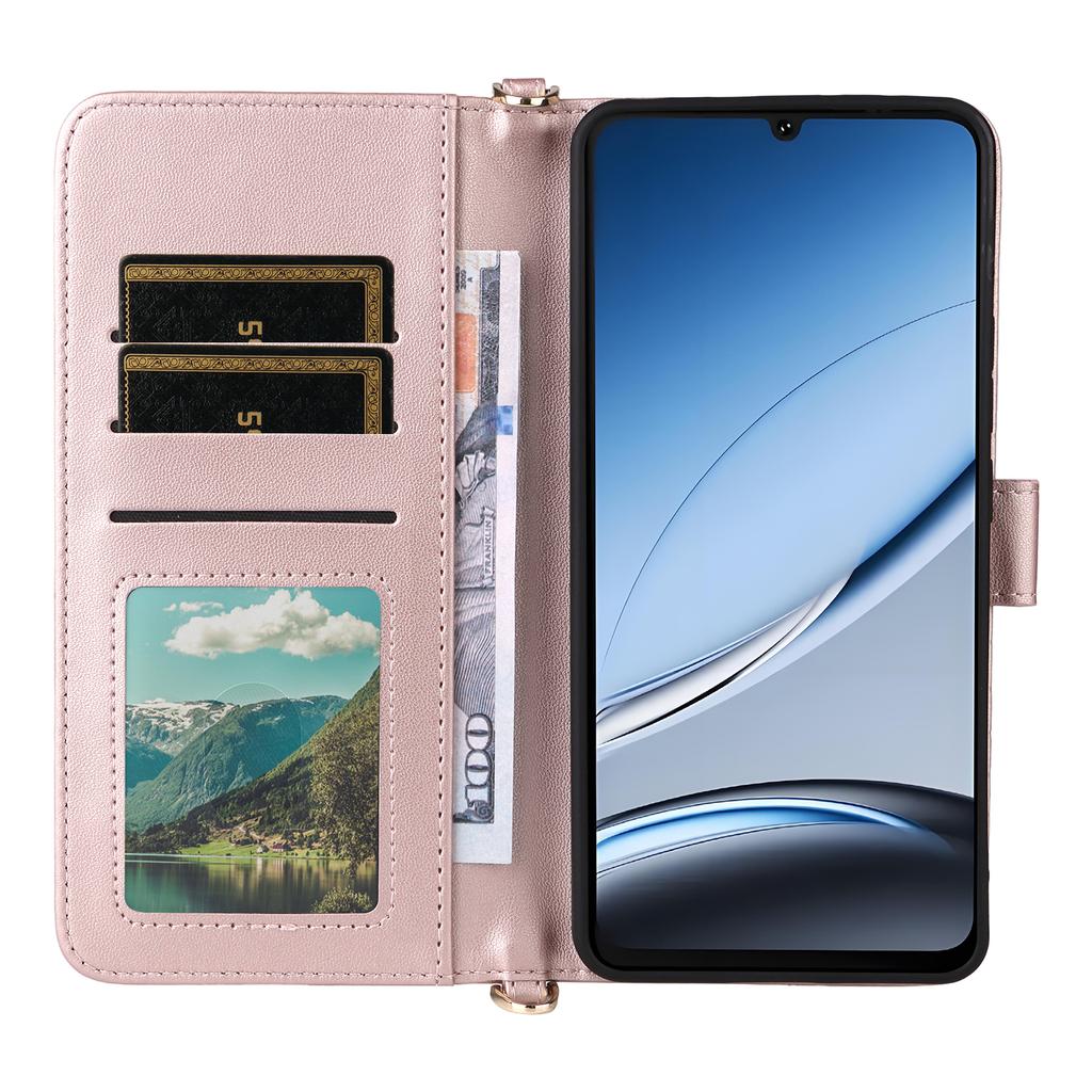 For Doogee Note 59/Note 59 Pro Case with Shoulder/Wrist Strap Leather Phone Cover Stand Wallet