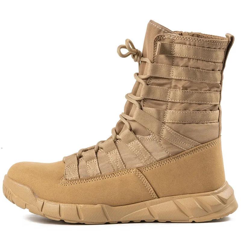 Outdoor Men Desert Combat Boots Training Boots Wear-resistant Military Boots Lightweight Hiking Shoes Male Middle Calf Boot