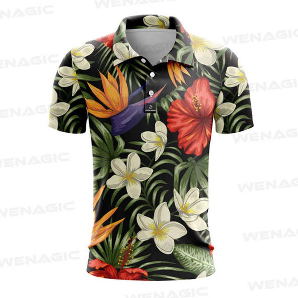 Men's Short Sleeve Golf Shirt Printed T-Shirt Quick Drying Breathable Jersey Outdoor Sports