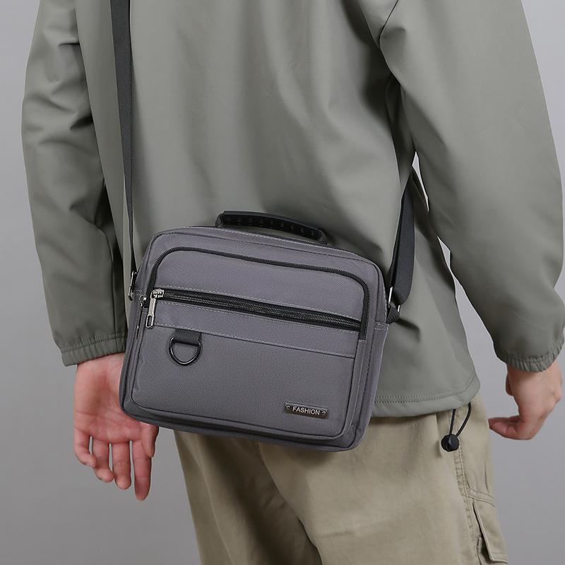Мужская деловая наплечная сумка с защитой от кражи - Прочный офисный портфель с множеством карманов на молнии