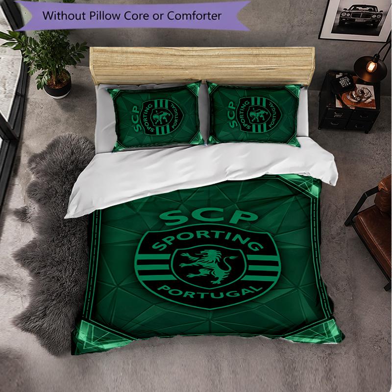 Sporting CP FC Themed Bedding 3Pcs Duvet Cover Set Decorative Bed Linen For Teen Room Home Decoration