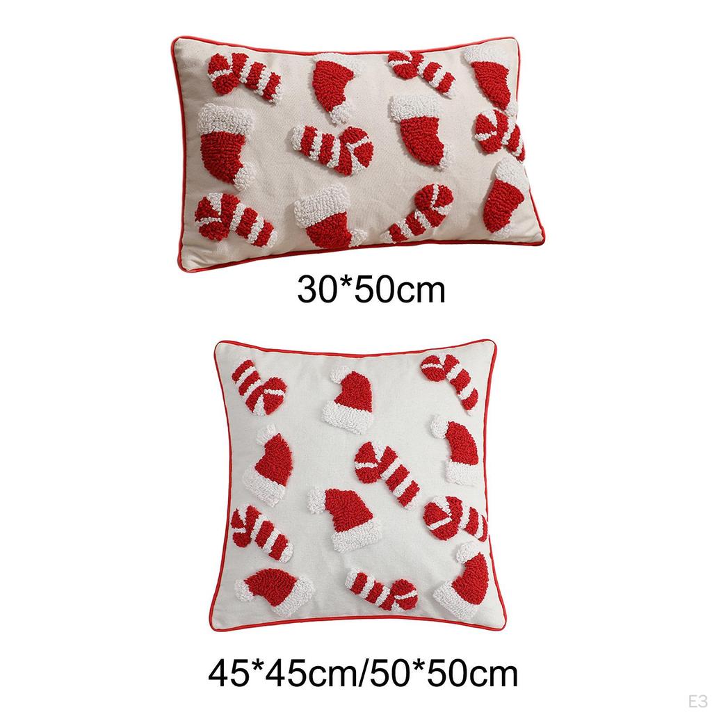 Christmas Pillow Case, Throw Cover with Zipper, Washable Decorative Pillowcase, Waist