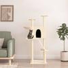 VidaXL Cat Tree with Sisal Scratching Posts Cream 143 Cm 171729