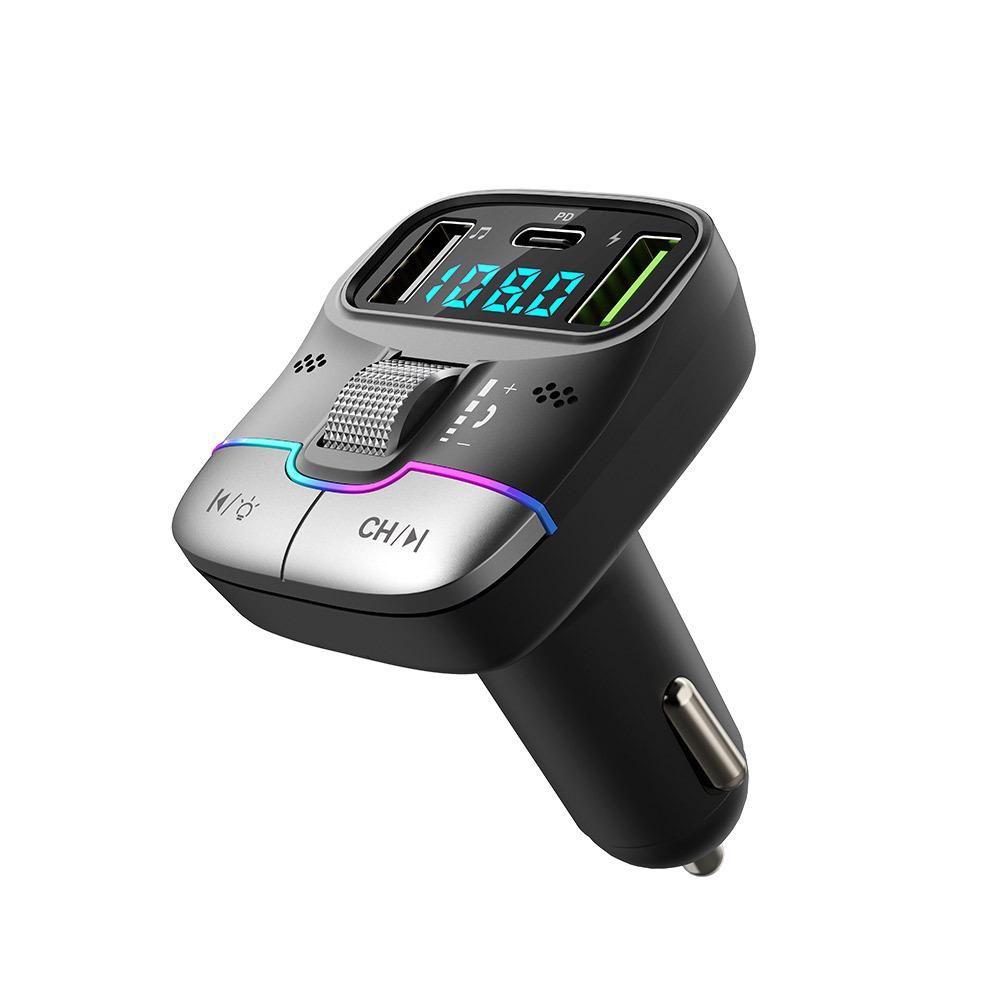 FM-передатчик Bluetooth 5.4 Hands-Free портативный автомобильный AUX радиомодулятор MP3-плеер с адаптером быстрой зарядки автомобильные аксессуары