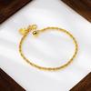 Elegant Cable Knit Bracelet & Sand Gold Anklet Set for Women – Light Luxury, Long-Lasting Color Retention