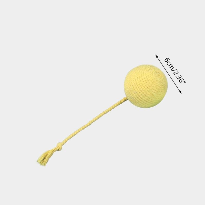 Сизалевые Шарики Игрушка Пищалка для Кошек Шарики для Котенка Игрушка Интерактивная Игрушка для Кошки Забавные Шарики Дразнилка Самоиграющая Игрушка Когтеточка Шарики