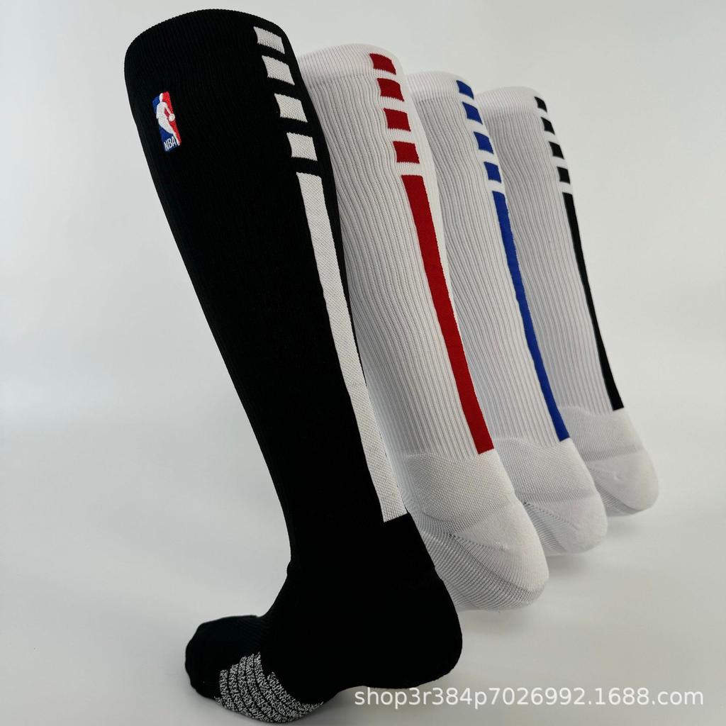 Носки для тренировок по американскому футболу NBA Long, мужские, высокие, утолщенные, с махровой подошвой, нескользящие, спортивные, баскетбольные, мужские