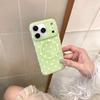 Чехол для iPhone в корейском стиле в горошек, совместим с 13, 14, 15 Pro и 17 Pro, полное покрытие, магнитный, цвет маття (зеленый).