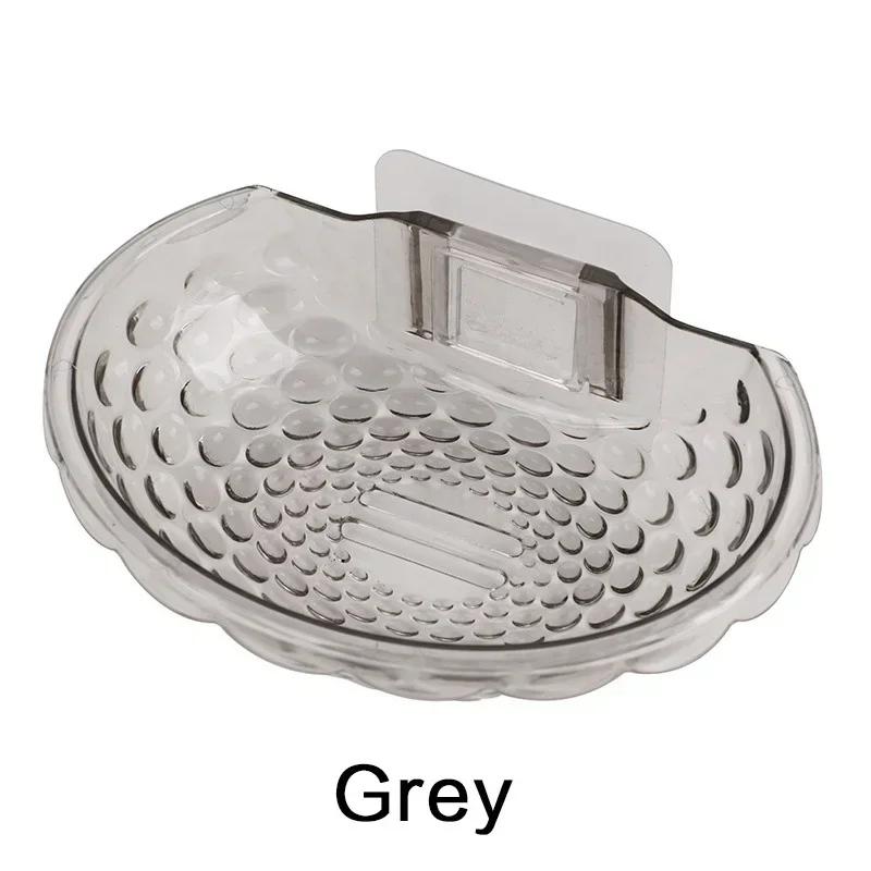 Бытовая самоклеящаяся мыльница для губки, аксессуары для ванной комнаты, настенная мыльница, слив, прозрачный акриловый держатель для мыла