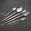 30 шт. черный набор столовых приборов из нержавеющей стали 304, набор столовых приборов, набор столовых приборов для вечеринки, кухонный набор столового серебра с чайной ложкой, десертной вилкой