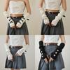 Bow Star Long Wrist Gloves Knitted Fingerless Gloves Trendy Warm Arm Sleeve JK Accessories