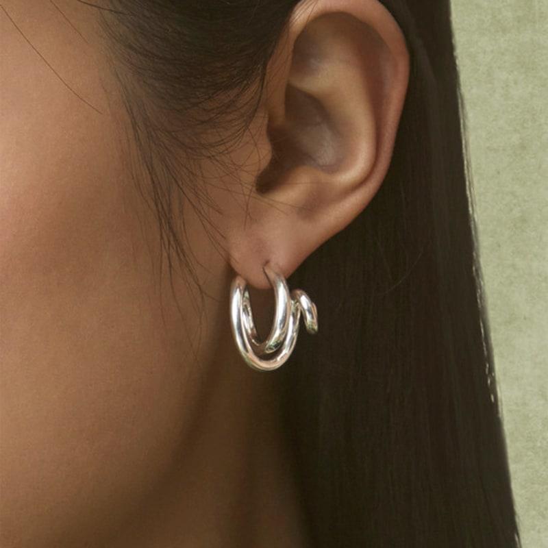 NEUF PIECE CLIMBING PLANT EARRINGS / SILVER