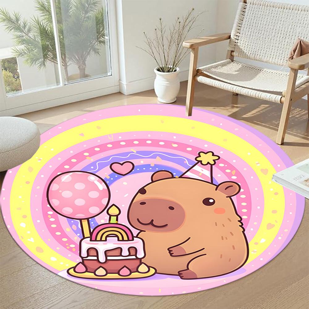 Capybara1 Round Area Rug Design for Kitchen Living Rooms Entryway Decorate room Antislip Round Carpet Office home decor Wedding Party Gift
